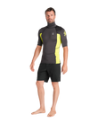 The C-Skins Mens NuWave Rash Vest in Anthracite & Lime