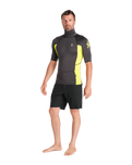 The C-Skins Mens NuWave Rash Vest in Anthracite & Lime