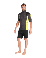 The C-Skins Mens NuWave Rash Vest in Anthracite & Lime