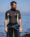 The C-Skins Mens NuWave Rash Vest in Anthracite & Lime