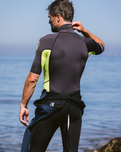 The C-Skins Mens NuWave Rash Vest in Anthracite & Lime
