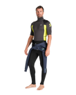 The C-Skins Mens NuWave Rash Vest in Anthracite & Lime