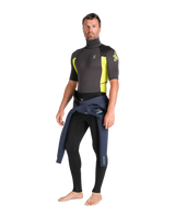 The C-Skins Mens NuWave Rash Vest in Anthracite & Lime