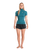 The C-Skins Womens NuWave Rash X Rash Vest in Emerald & Light Blue