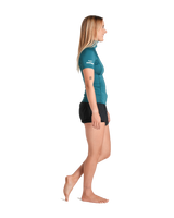 The C-Skins Womens NuWave Rash X Rash Vest in Emerald & Light Blue