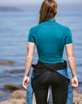 The C-Skins Womens NuWave Rash X Rash Vest in Emerald & Light Blue