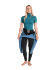 The C-Skins Womens NuWave Rash X Rash Vest in Emerald & Light Blue