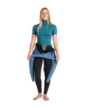 The C-Skins Womens NuWave Rash X Rash Vest in Emerald & Light Blue