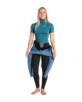 The C-Skins Womens NuWave Rash X Rash Vest in Emerald & Light Blue
