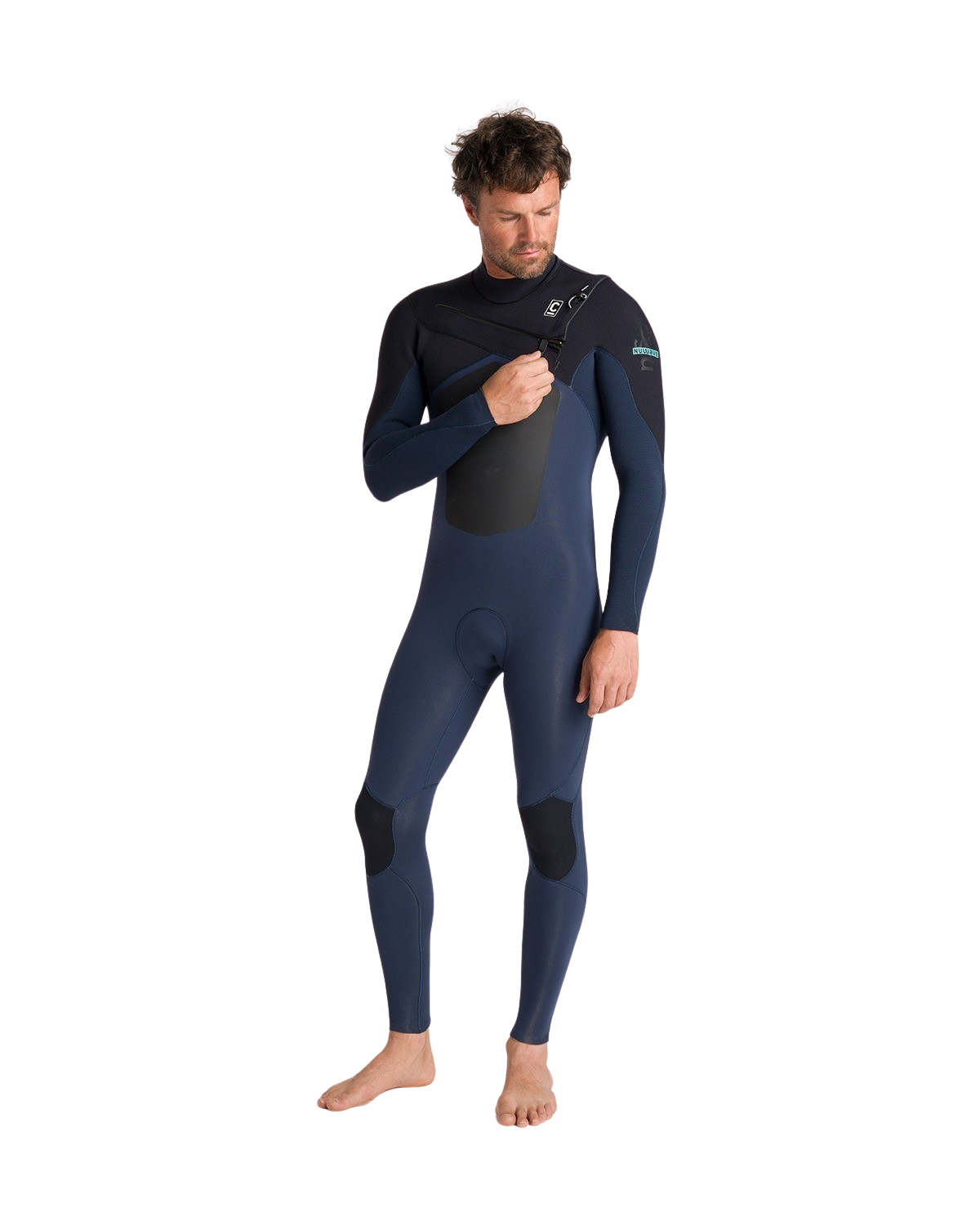 NuWave ReWired 3/2mm Chest Zip Wetsuit in Bluestone, Bluestone X & Black X
