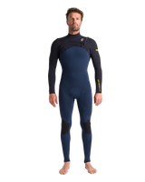 The C-Skins Mens NuWave Session 3/2mm Chest Zip Wetsuit in Bluestone, Black X & Saffron