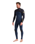 The C-Skins Mens NuWave Session 3/2mm Chest Zip Wetsuit in Bluestone, Black X & Saffron
