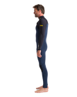 The C-Skins Mens NuWave Session 3/2mm Chest Zip Wetsuit in Bluestone, Black X & Saffron