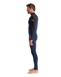 The C-Skins Mens NuWave Session 3/2mm Chest Zip Wetsuit in Bluestone, Black X & Saffron