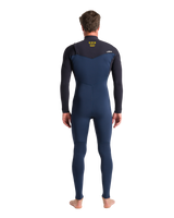 The C-Skins Mens NuWave Session 3/2mm Chest Zip Wetsuit in Bluestone, Black X & Saffron
