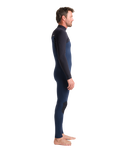 The C-Skins Mens NuWave Session 3/2mm Chest Zip Wetsuit in Bluestone, Black X & Saffron