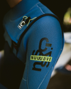 Boys NuWave Session 4/3mm Chest Zip Wetsuit in Bluestone, Steel Blue X & Lime
