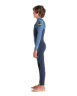 The C-Skins Boys NuWave Session 4/3mm Chest Zip Wetsuit in Bluestone, Steel Blue X & Lime