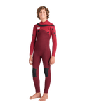 The C-Skins Boys NuWave Session 4/3mm Chest Zip Wetsuit in Bluestone, Steel Blue X & Lime
