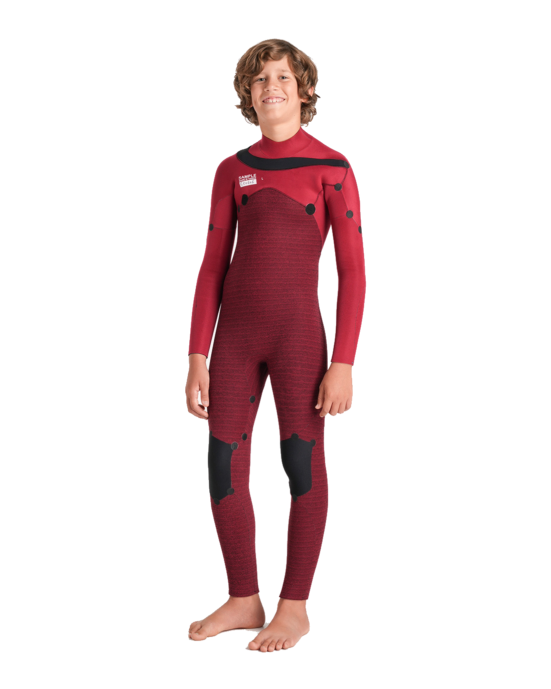 The C-Skins Boys NuWave Session 4/3mm Chest Zip Wetsuit in Bluestone, Steel Blue X & Lime