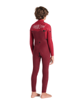 The C-Skins Boys NuWave Session 4/3mm Chest Zip Wetsuit in Bluestone, Steel Blue X & Lime