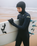 Boys NuWave Session 5/4mm Hooded Chest Zip Wetsuit in Black, Bluestone X & Cool Green