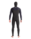 NuWave Session 5/4/3mm Hooded Chest Zip Wetsuit in Black, Black X & White