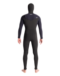 NuWave Session 5/4/3mm Hooded Chest Zip Wetsuit in Black, Black X & White