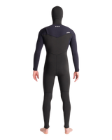 NuWave Session 5/4/3mm Hooded Chest Zip Wetsuit in Black, Black X & White
