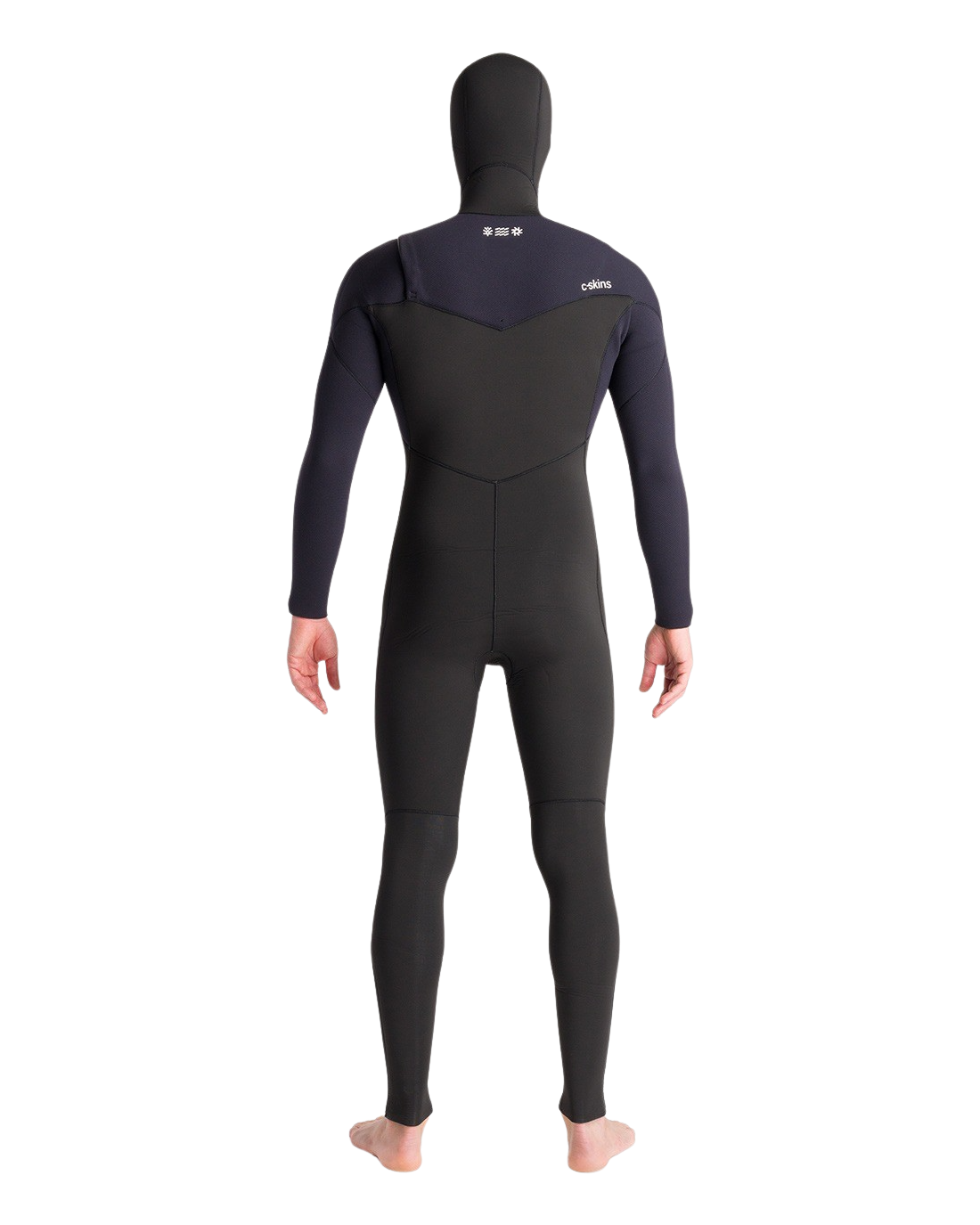 NuWave Session 5/4/3mm Hooded Chest Zip Wetsuit in Black, Black X & White
