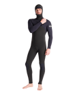 NuWave Session 5/4/3mm Hooded Chest Zip Wetsuit in Black, Black X & White