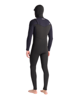NuWave Session 5/4/3mm Hooded Chest Zip Wetsuit in Black, Black X & White