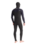 NuWave Session 5/4/3mm Hooded Chest Zip Wetsuit in Black, Black X & White