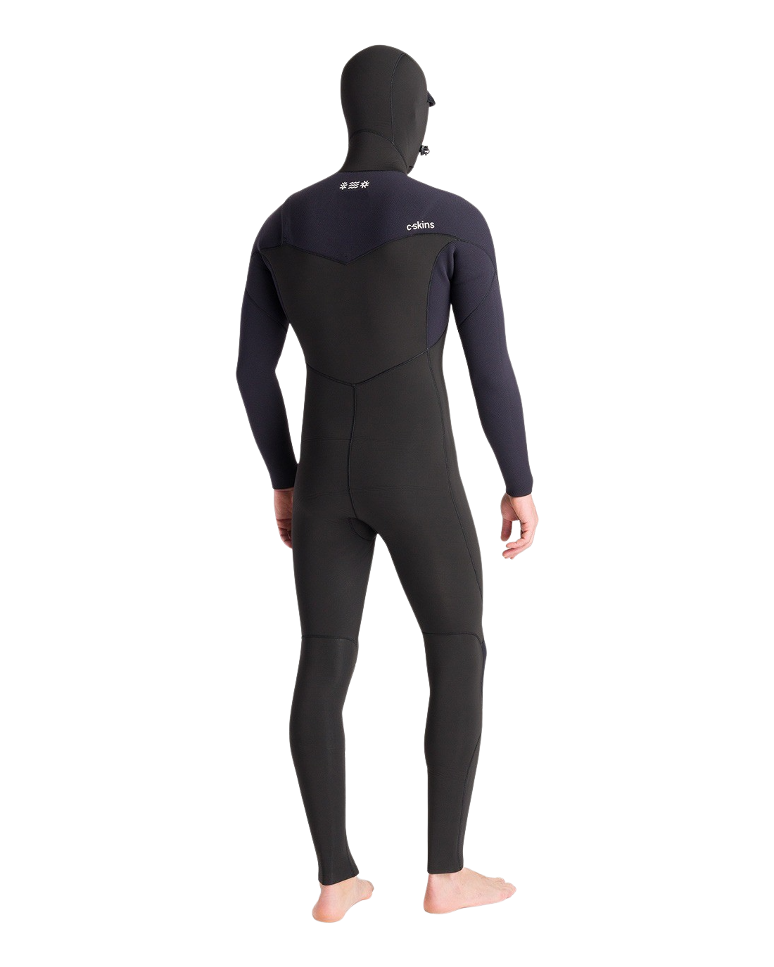 NuWave Session 5/4/3mm Hooded Chest Zip Wetsuit in Black, Black X & White