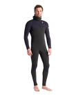 NuWave Session 5/4/3mm Hooded Chest Zip Wetsuit in Black, Black X & White