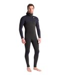 NuWave Session 5/4/3mm Hooded Chest Zip Wetsuit in Black, Black X & White