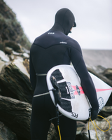 NuWave Session 5/4/3mm Hooded Chest Zip Wetsuit in Black, Black X & White