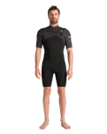 NuWave Session Lite 2/2mm Chest Zip Shorty Wetsuit in Black & Meteor