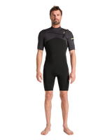 NuWave Session Lite 2/2mm Chest Zip Shorty Wetsuit in Black & Meteor