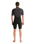 NuWave Session Lite 2/2mm Chest Zip Shorty Wetsuit in Black & Meteor