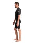 NuWave Session Lite 2/2mm Chest Zip Shorty Wetsuit in Black & Meteor