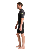 NuWave Session Lite 2/2mm Chest Zip Shorty Wetsuit in Black & Meteor