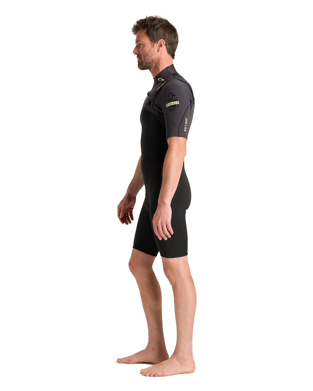 NuWave Session Lite 2/2mm Chest Zip Shorty Wetsuit in Black & Meteor