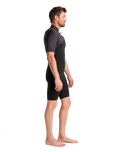 NuWave Session Lite 2/2mm Chest Zip Shorty Wetsuit in Black & Meteor