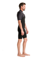 NuWave Session Lite 2/2mm Chest Zip Shorty Wetsuit in Black & Meteor