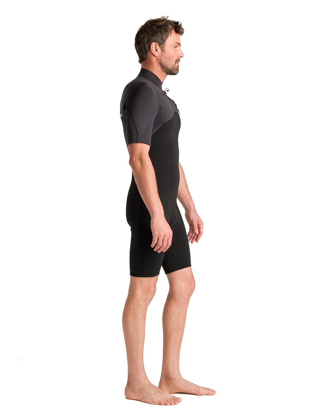 NuWave Session Lite 2/2mm Chest Zip Shorty Wetsuit in Black & Meteor