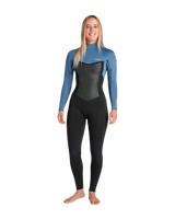NuWave Surflite 3/2mm Back Zip Wetsuit in Black & Steel Blue