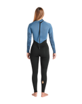NuWave Surflite 3/2mm Back Zip Wetsuit in Black & Steel Blue