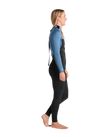 NuWave Surflite 3/2mm Back Zip Wetsuit in Black & Steel Blue