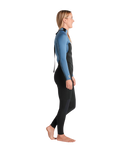 NuWave Surflite 3/2mm Back Zip Wetsuit in Black & Steel Blue